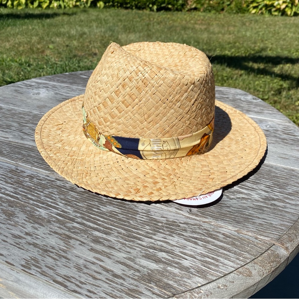 Stylish Tan Straw Hat with Camouflage Band - Picture 5 of 5